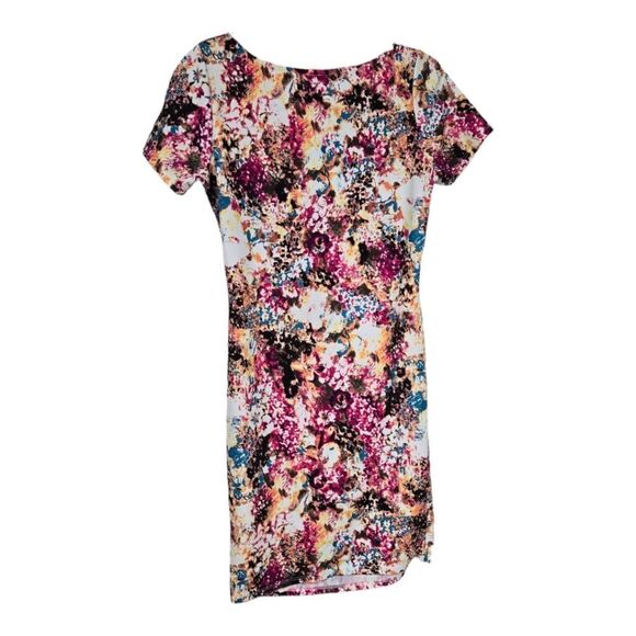 PINKBLUSH Maternity Bold Floral Fitted Bodycon Midi Dress Jacquard Knit Stretchy - Picture 9 of 10